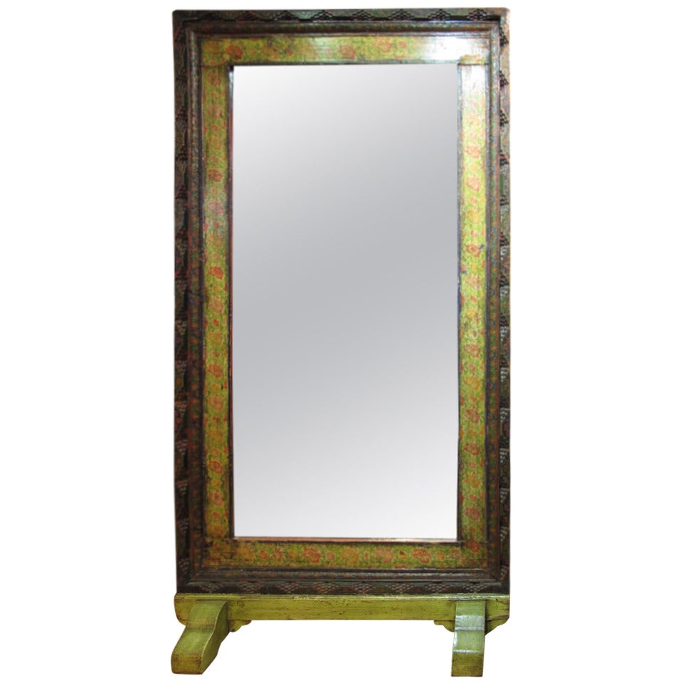 Large Free Standing Mirror From A Mongolian House For Sale