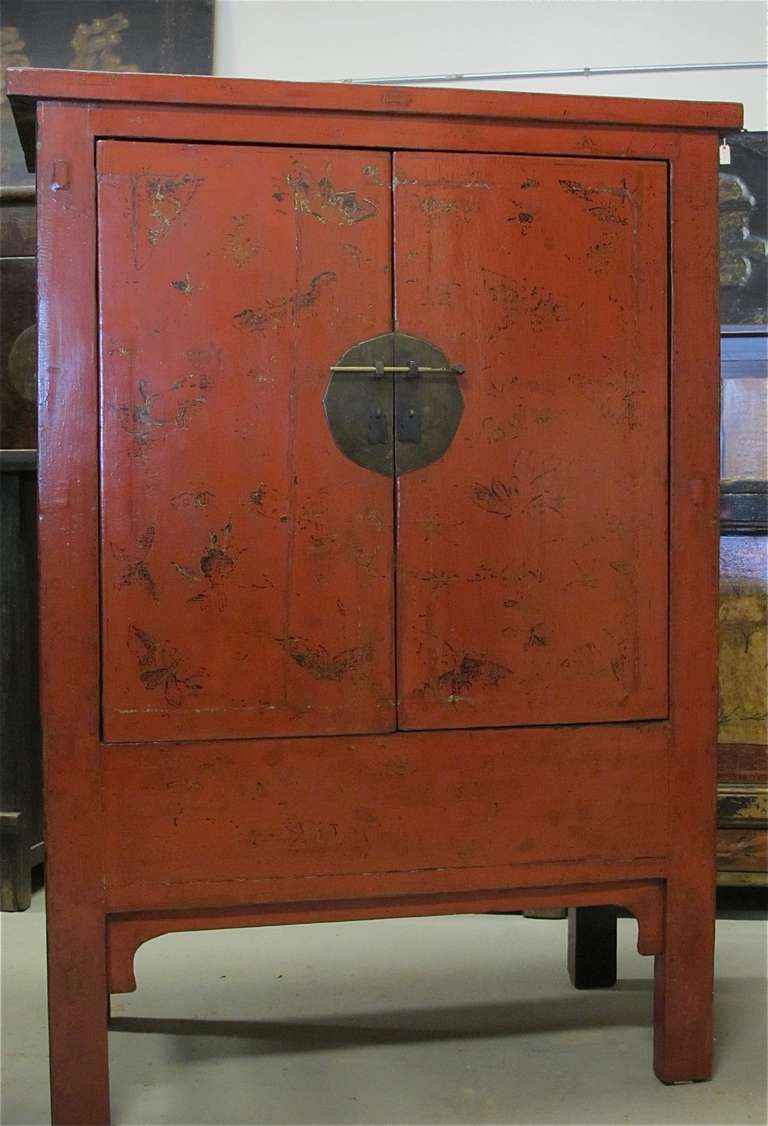 Chinese Small Antique Armoire with Six Jewelry Drawers