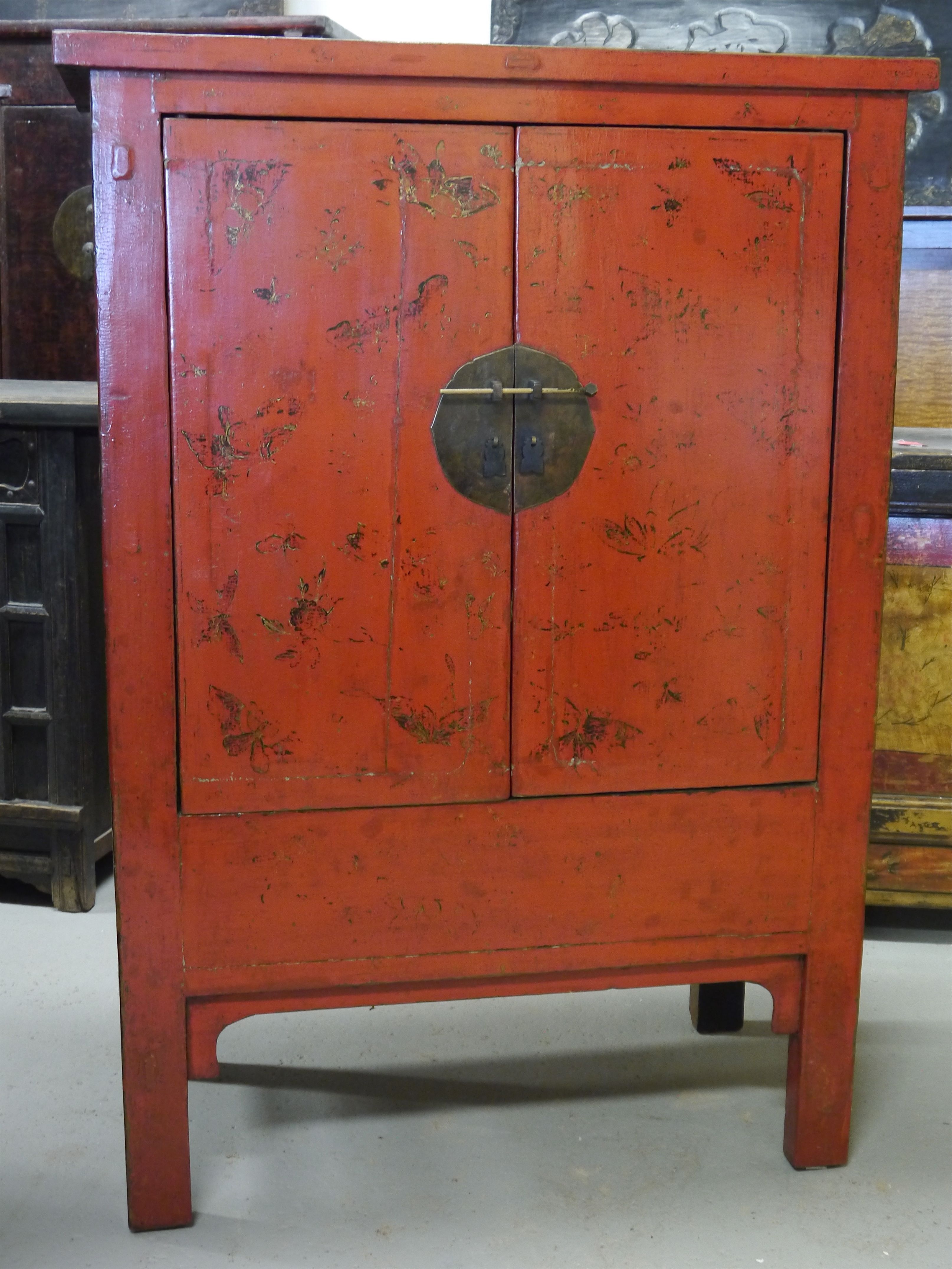 Small Antique Armoire with Six Jewelry Drawers