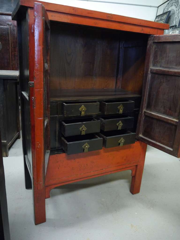 Small Antique Armoire with Six Jewelry Drawers 1
