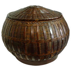 Large Turn-of-Century Bamboo Container