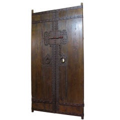 Pr. of EXTRA LARGE Antique Wooden Doors with Mounting spokes