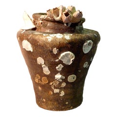Small sea shell encrusted ceramic jars