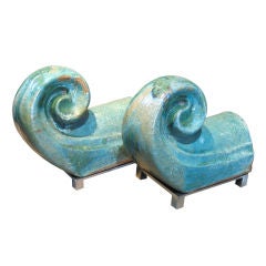 Antique Pair of Century temple roof tiles