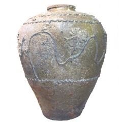 Large straw green Wine jar from Southern China