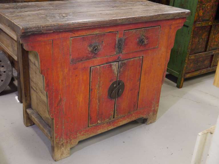 Chinese 18th Century Elmwood Cabinet from Northern China