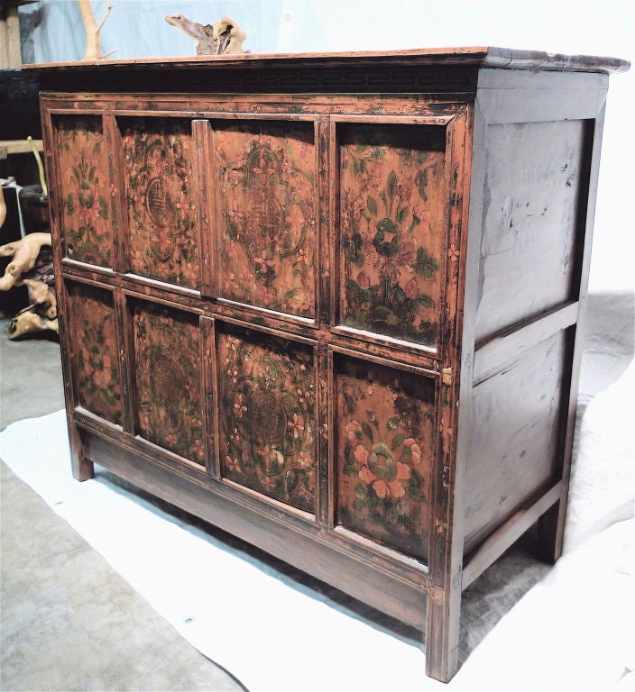 Chinese Turn of century Tibetan cabinet For Sale