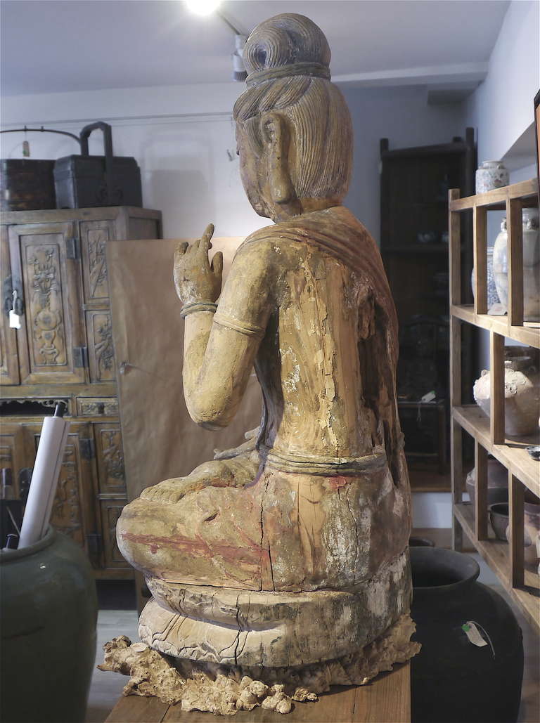 17th Century Wooden Sculpture of Guanyin 3