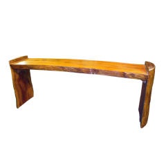 One of a kind freeform log console table