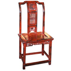 Red lacquer lady's chair from Southern China