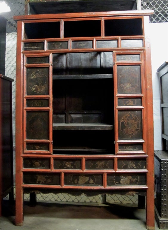 Elm Large Chinese Armoire