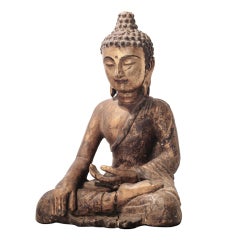 A lacquer sculpture of a monk