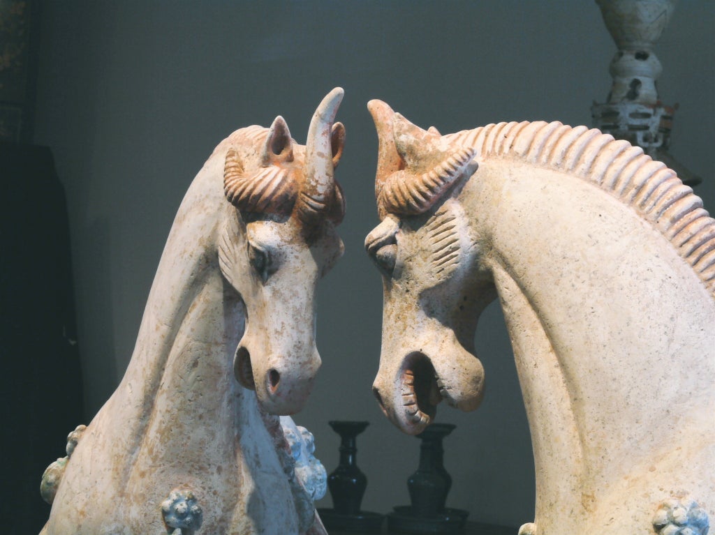 Important pair of ancient Chinese clay horses from Tang Dynasty 3