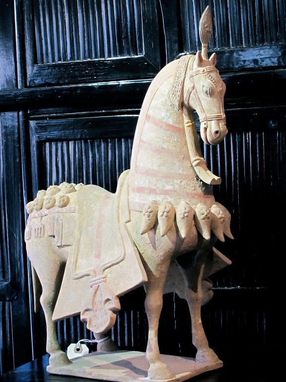 A large painted clay horse from the Northern Chi Period. (550-577 AD)