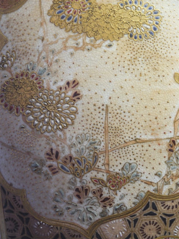 Porcelain Large Japanese Satsuma Ceramic Vase