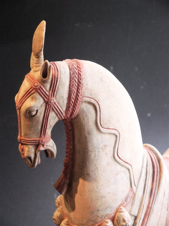 18th Century and Earlier Large Chinese Terracotta Horse From The  Norhern Chi Period For Sale