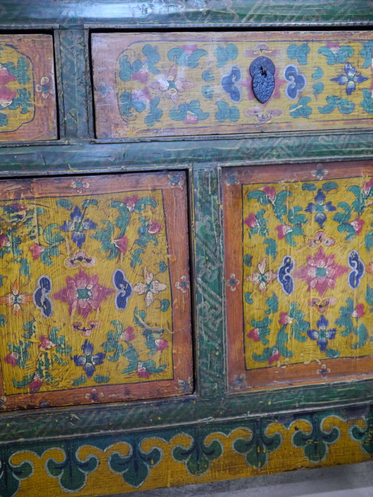 Chinese Large Tibetan Painted Cabinet