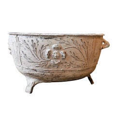 Large 18th Century Cast Iron Temple Incense Pot