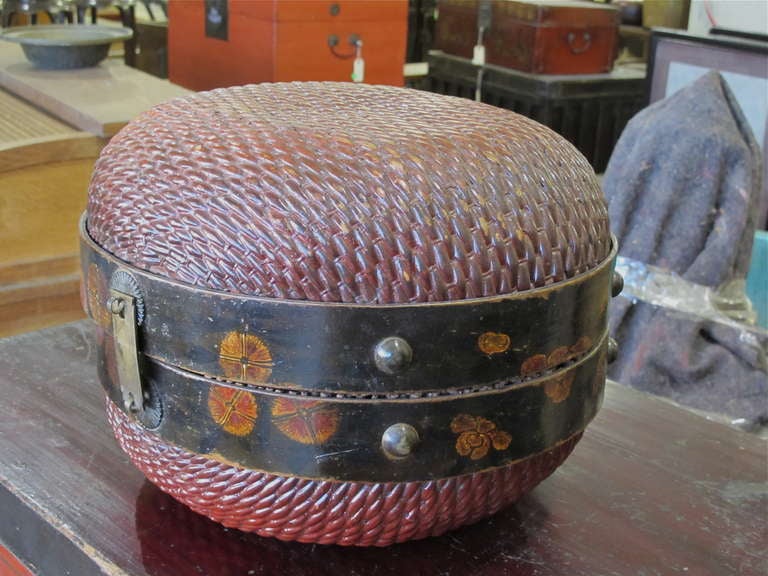 Chinese A 19th Century Woven Sewing Basket For Sale