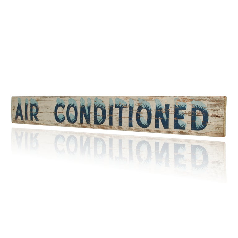 American Air Conditioned Vintage Wood Sign