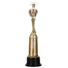 Vintage Monumental Art Deco Trophy, 31" Tall