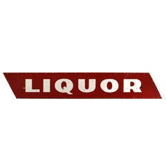 Vintage 1950's Liquor Porcelain Neon Sign, 89" Long