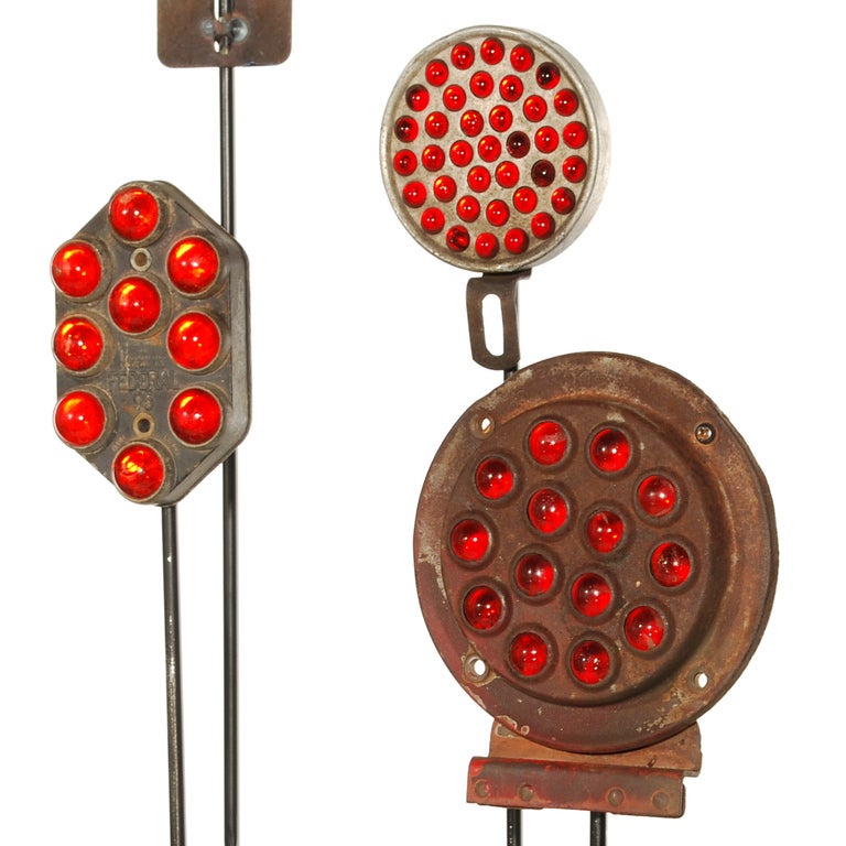 American Collection of Antique Reflectors with Glass Marbles on Custom Stands