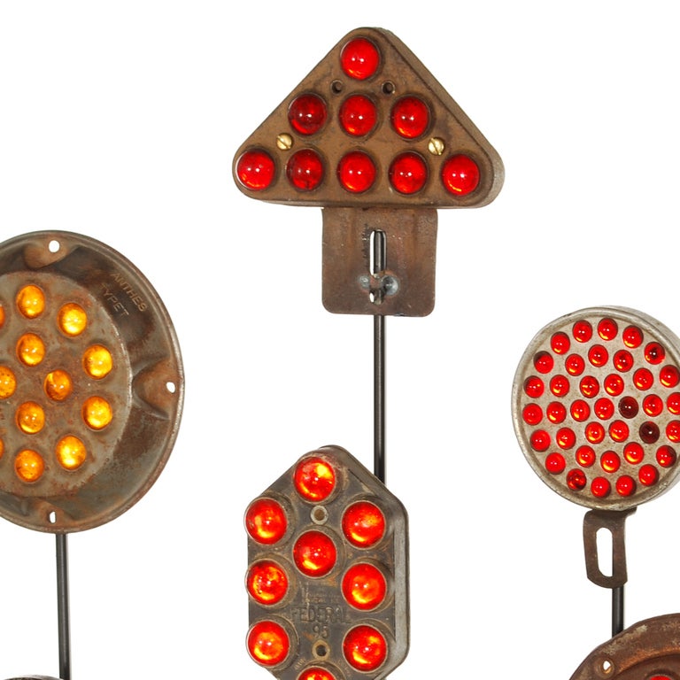 Collection of Antique Reflectors with Glass Marbles on Custom Stands In Good Condition In Dallas, TX