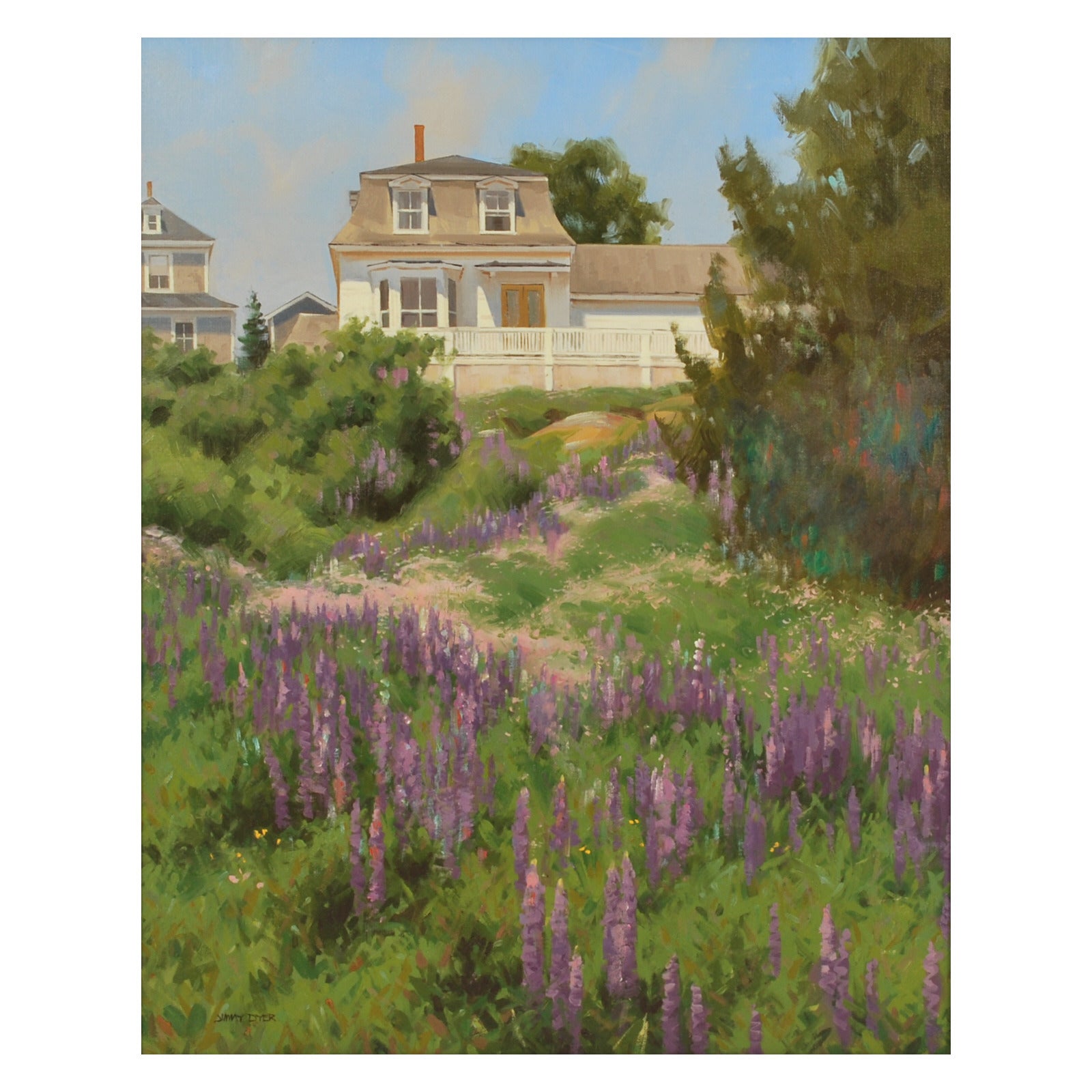 House on a Hill Coastal Painting by Jimmy Dyer