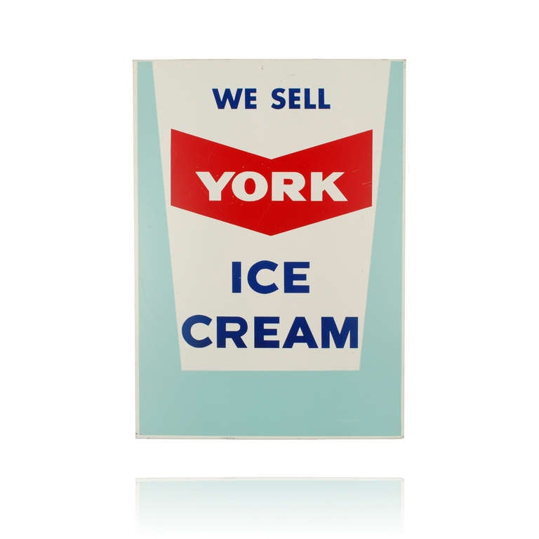 York Ice Cream Sign, Double Sided In Excellent Condition In Dallas, TX
