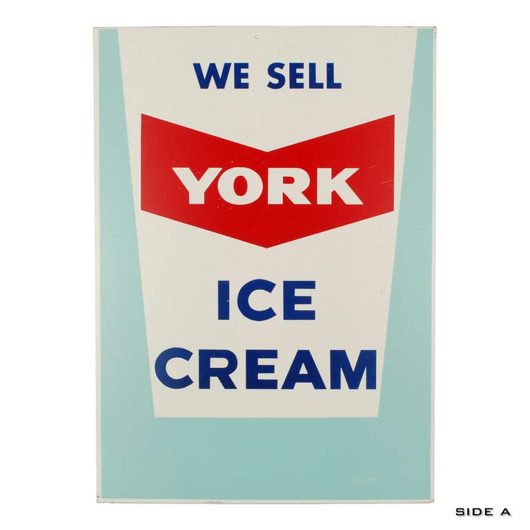 20th Century York Ice Cream Sign, Double Sided