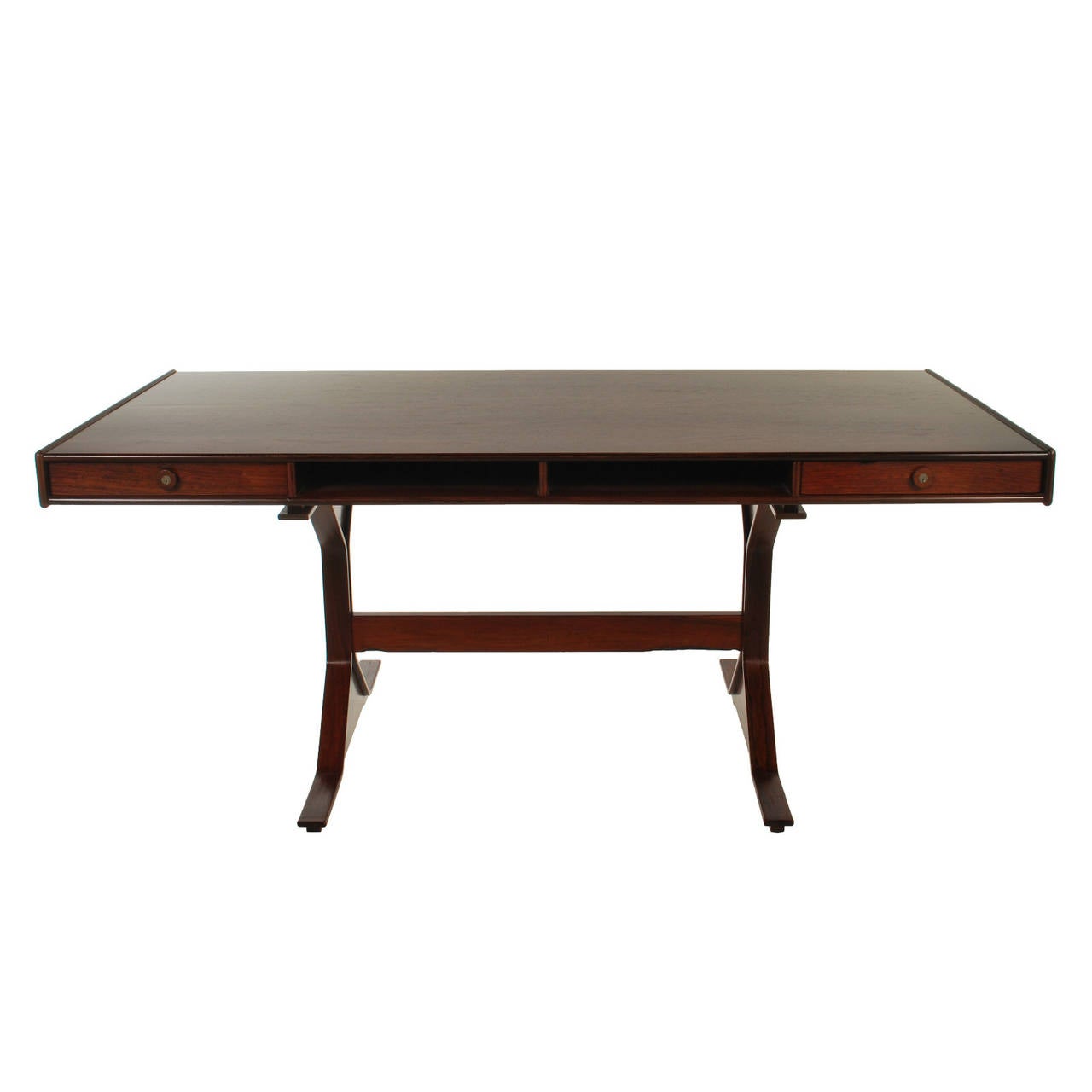 Rosewood Writing Desk by Gianfranco Frattini for Bernini at 1stDibs