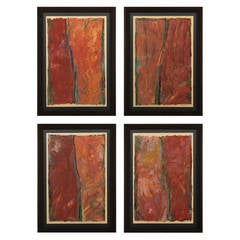 Four Large Original Abstract Paintings, Signed