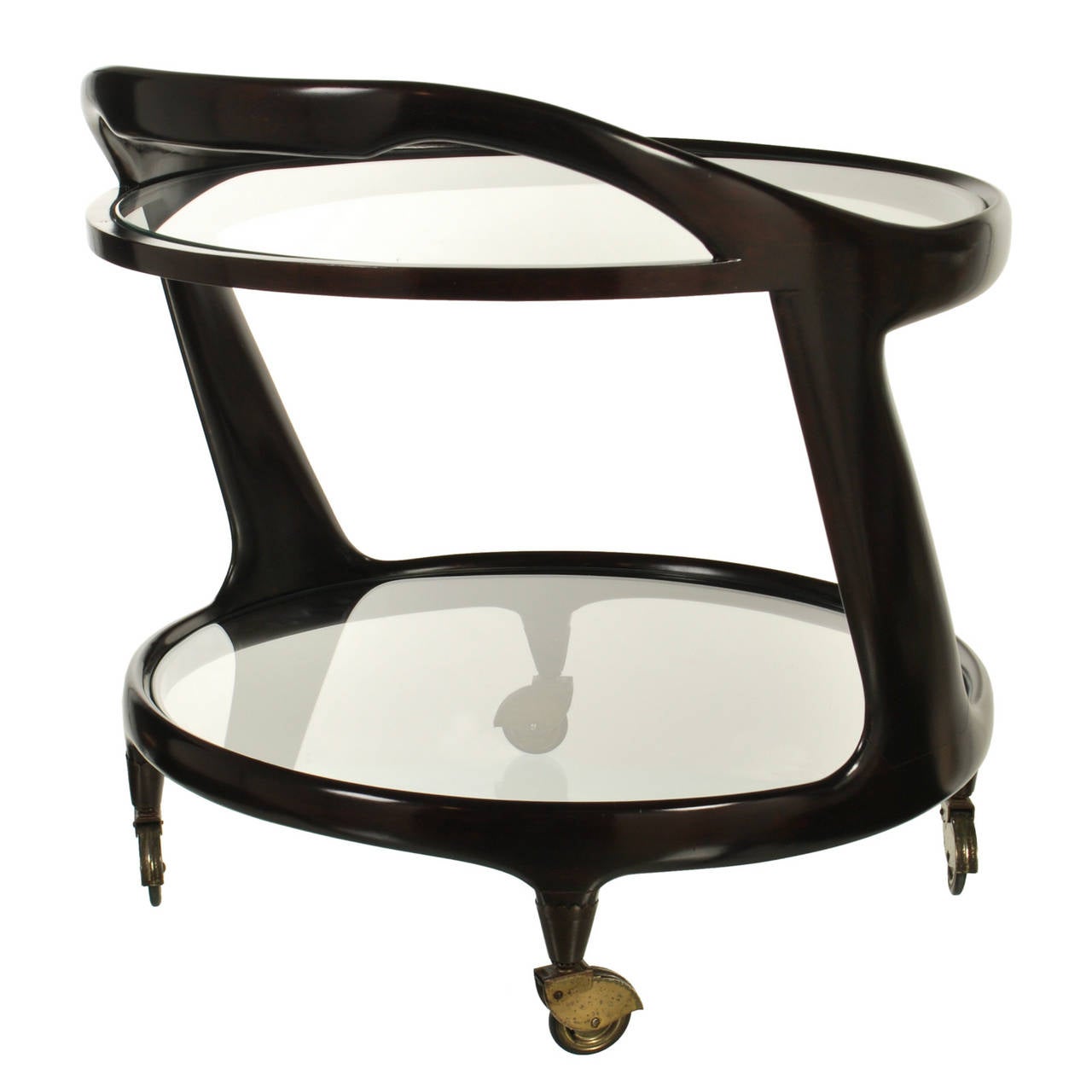 Stained Mid-Century Italian Bar Cart by Cesare Lacca