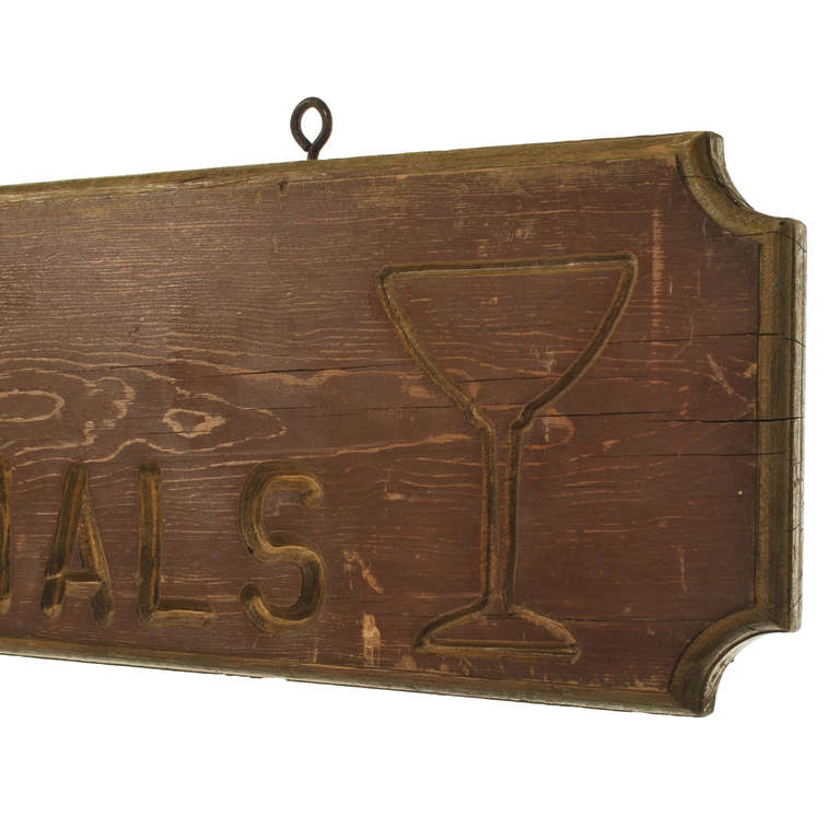 Cocktails, Vintage Double Sided Sign for Liquor and Bar Area 3