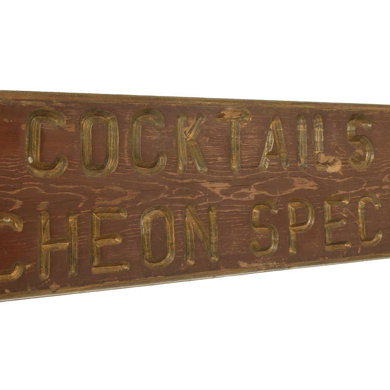 Cocktails, Vintage Double Sided Sign for Liquor and Bar Area 1