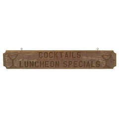 Cocktails, Vintage Double Sided Sign for Liquor and Bar Area