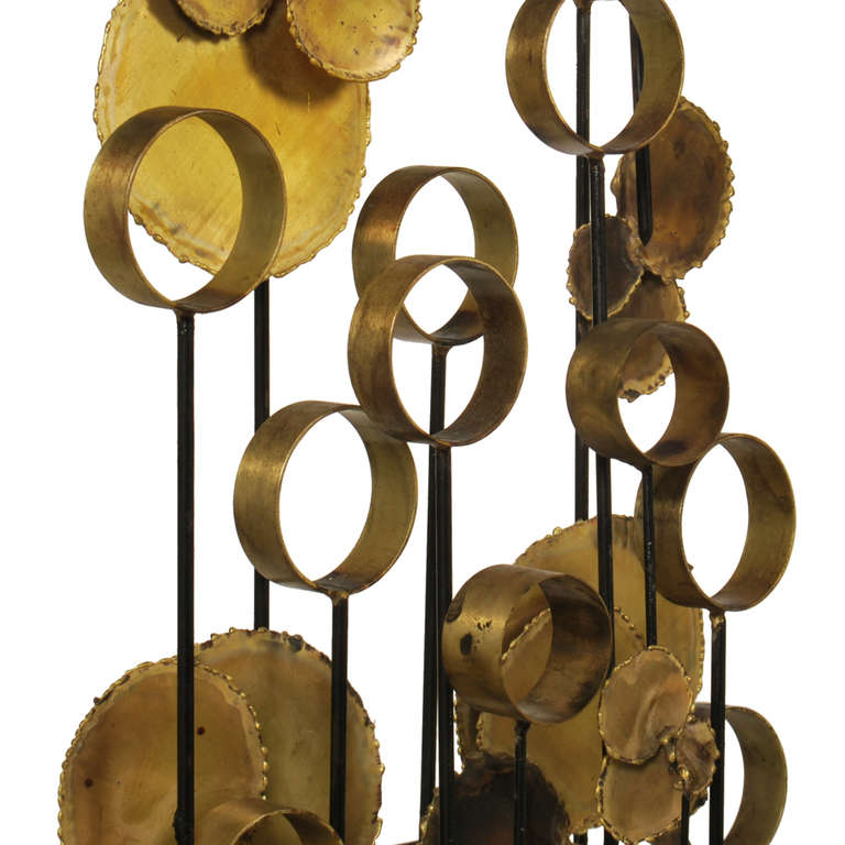 Vintage Raindrops and Rings Brutalist Wall Sculpture by McConnell 3