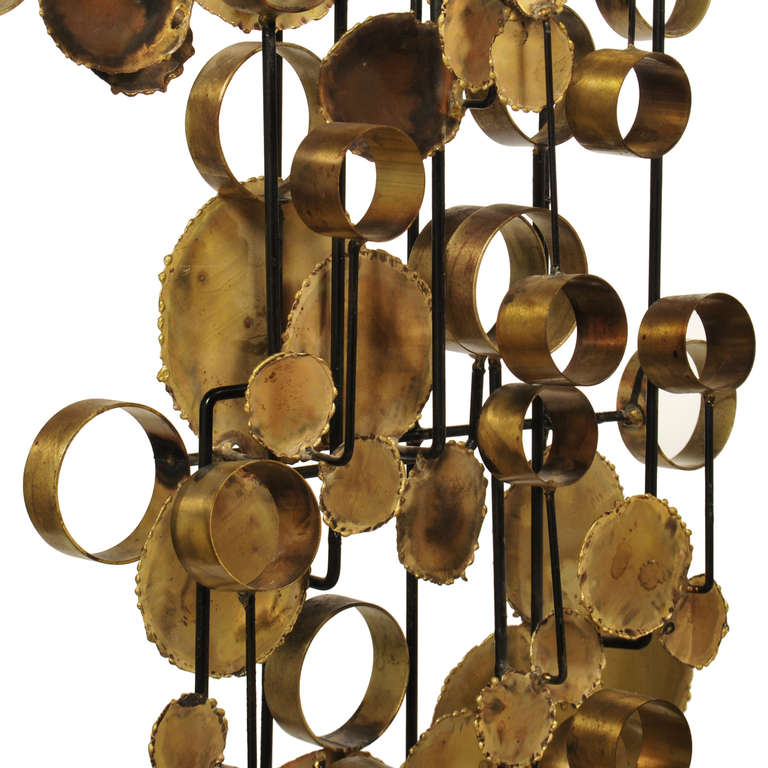 Vintage Raindrops and Rings Brutalist Wall Sculpture by McConnell 5