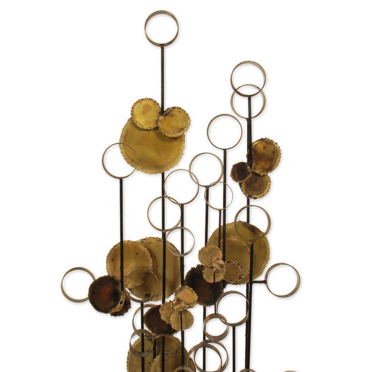 20th Century Vintage Raindrops and Rings Brutalist Wall Sculpture by McConnell