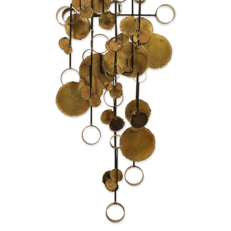 Vintage Raindrops and Rings Brutalist Wall Sculpture by McConnell 1