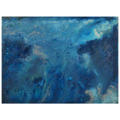 Ocean Blue and Green Abstract Painting, Signed Original 6903 Ocean Blue and Green Abstract Painting, Signed Original 6903