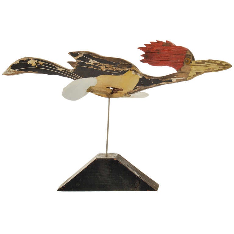 Flying Woodpecker Whirligig Weathervane Primitive Sculpture