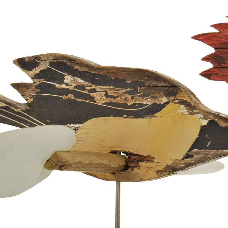 20th Century Flying Woodpecker Whirligig Weathervane Primitive Sculpture