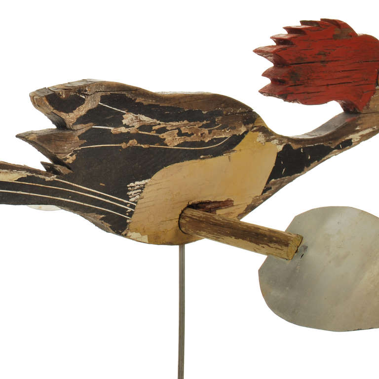 Metal Flying Woodpecker Whirligig Weathervane Primitive Sculpture