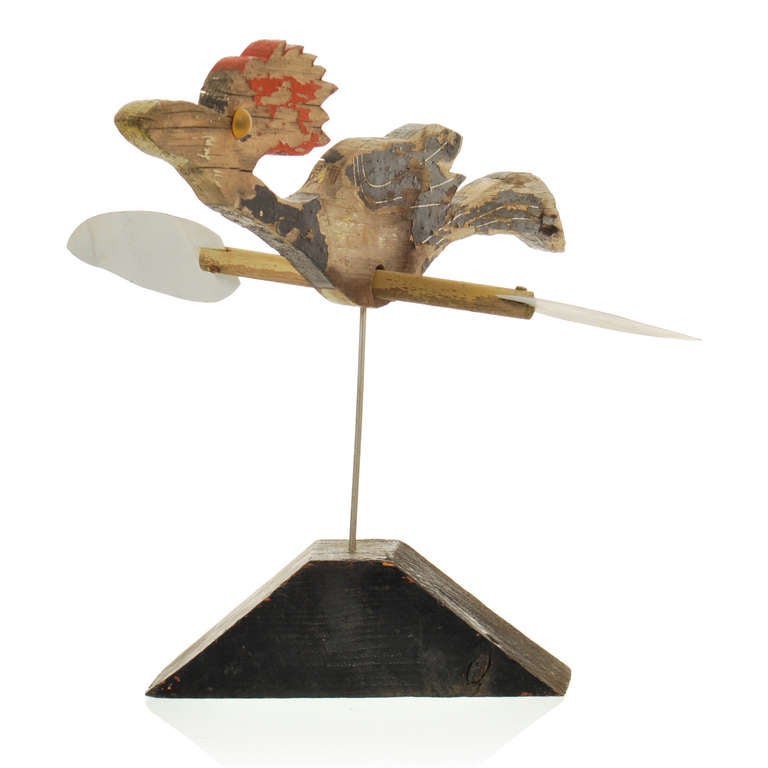 Folk Art Flying Woodpecker Whirligig Weathervane Primitive Sculpture