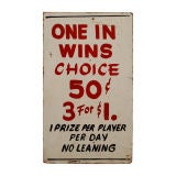 ONE IN WINS Carnival / Circus Sign