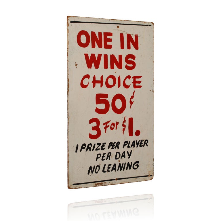 ONE IN WINS Carnival / Circus Sign