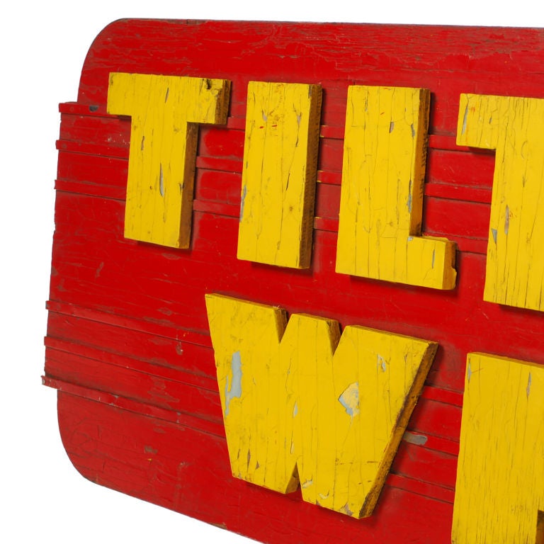 Tilt-A-Whirl  Vintage Wood Sign from a Carnival Ride 2