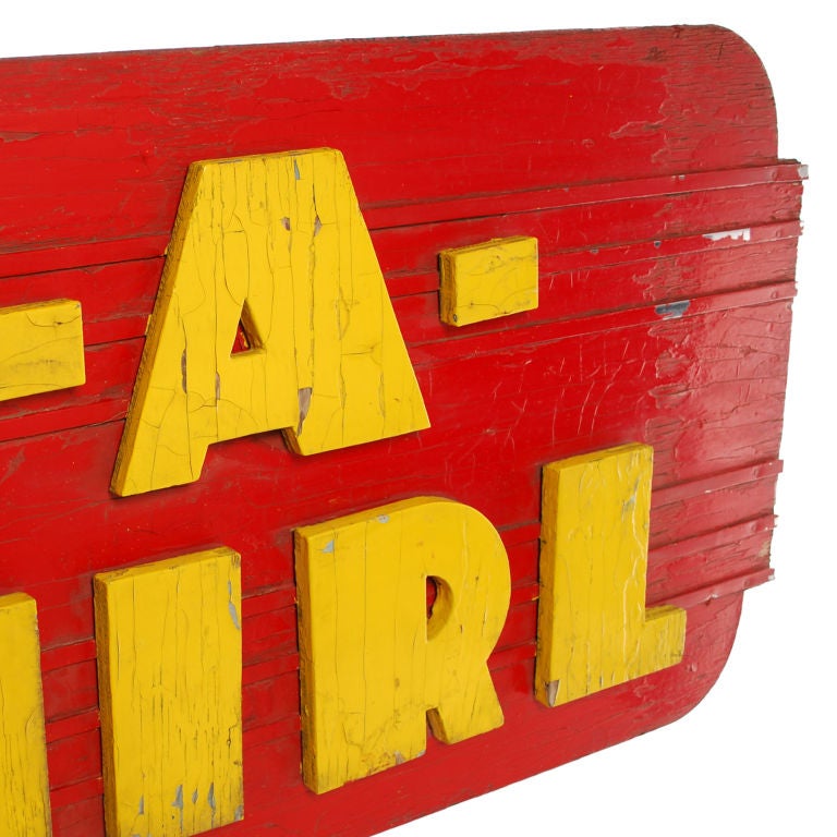 Tilt-A-Whirl  Vintage Wood Sign from a Carnival Ride 4